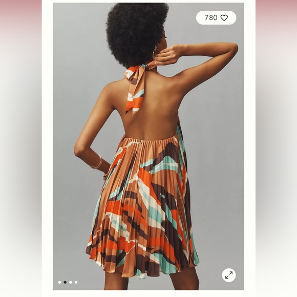 🌟Host Pick🌟 NWT Hutch Halter Pleated Swing Mini Dress - size S - Picture 2 of 5